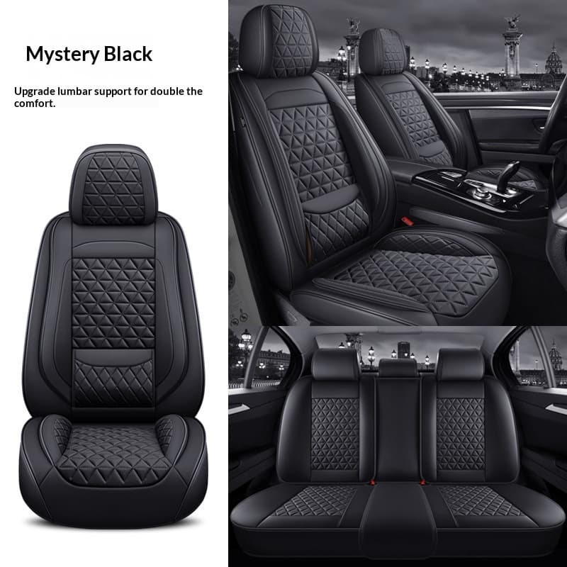 Car Full-wrap Seat Covers With Winged Cotton Padding — Mysterious Black-Seat Cover-Standard Fit with Fixed Waist