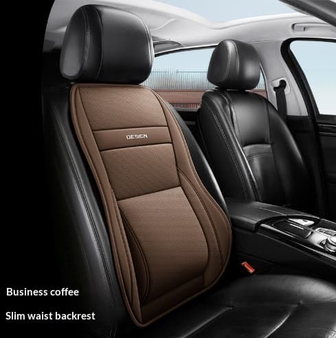 Five-Seat Universal Full-Leather Car Seat Covers With Lumbar Support