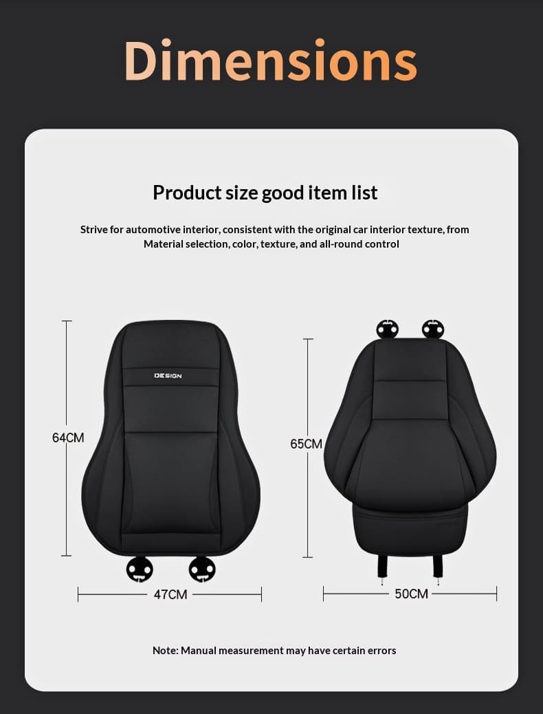 Five-Seat Universal Full-Leather Car Seat Covers With Lumbar Support