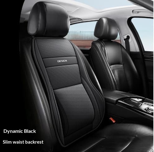 Five-Seat Universal Full-Leather Car Seat Covers With Lumbar Support