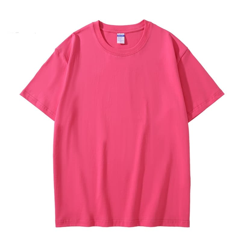 230-gram Short-sleeve T-shirt For Men — Rose Red-M