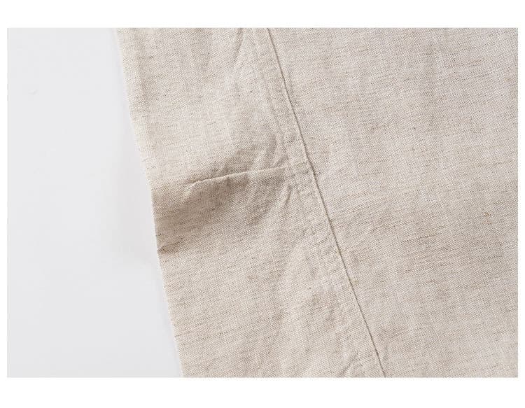 Tencel Linen Shirt Mens Short-sleeve Shirt And Linen Trousers Set