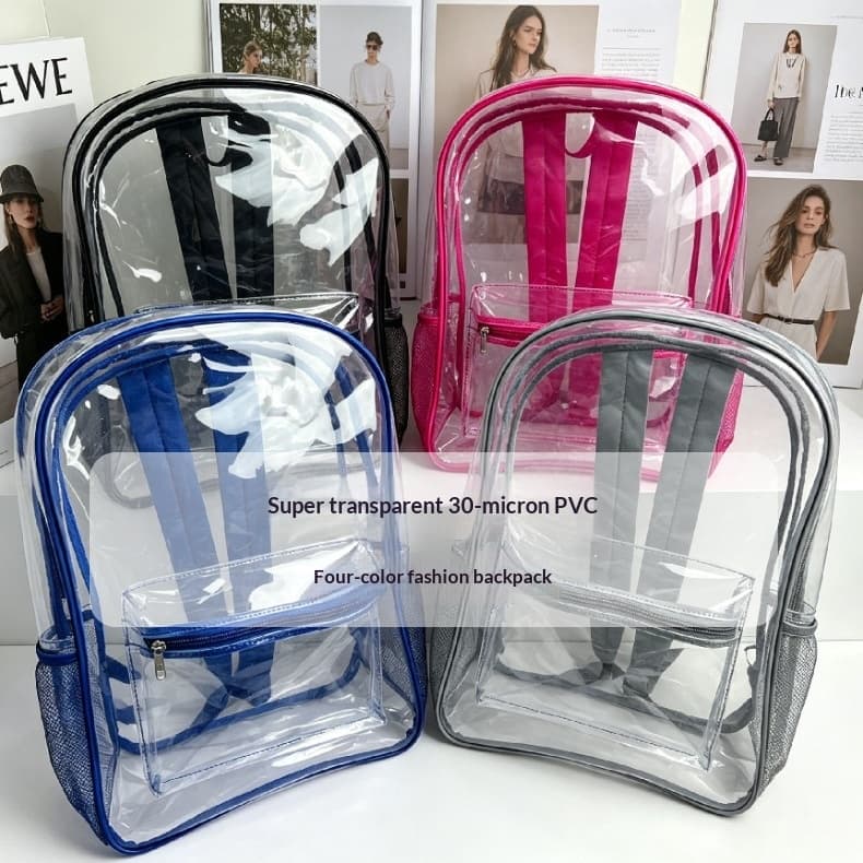 Transparent PVC Clear Storage Backpack Jelly-style Shoulder Bag