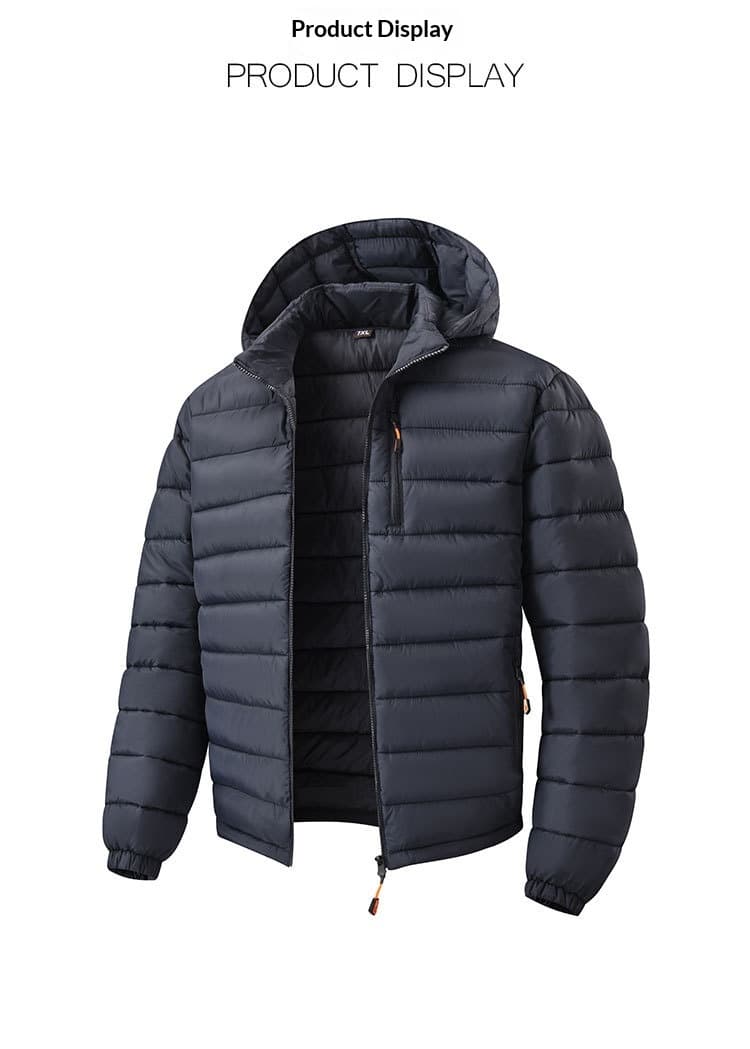 Mens Warm Solid-color Cotton Jacket