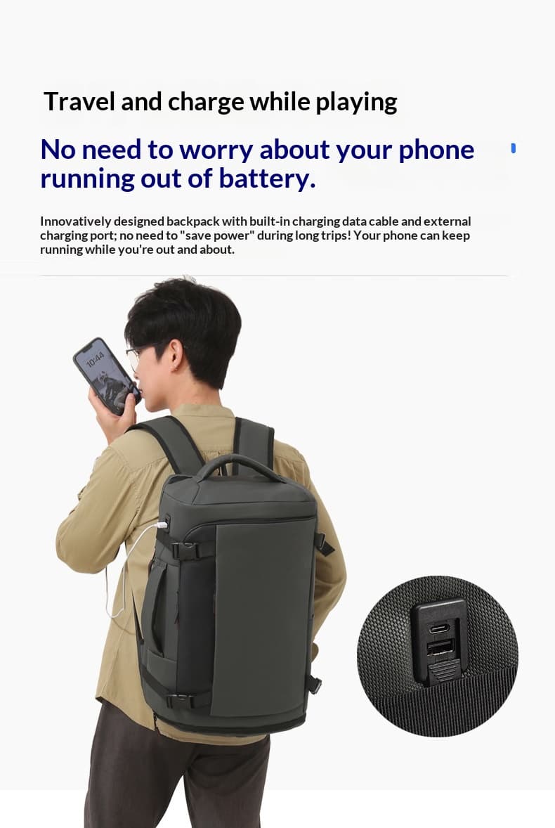 Large-Capacity USB Charging Multifunctional Backpack