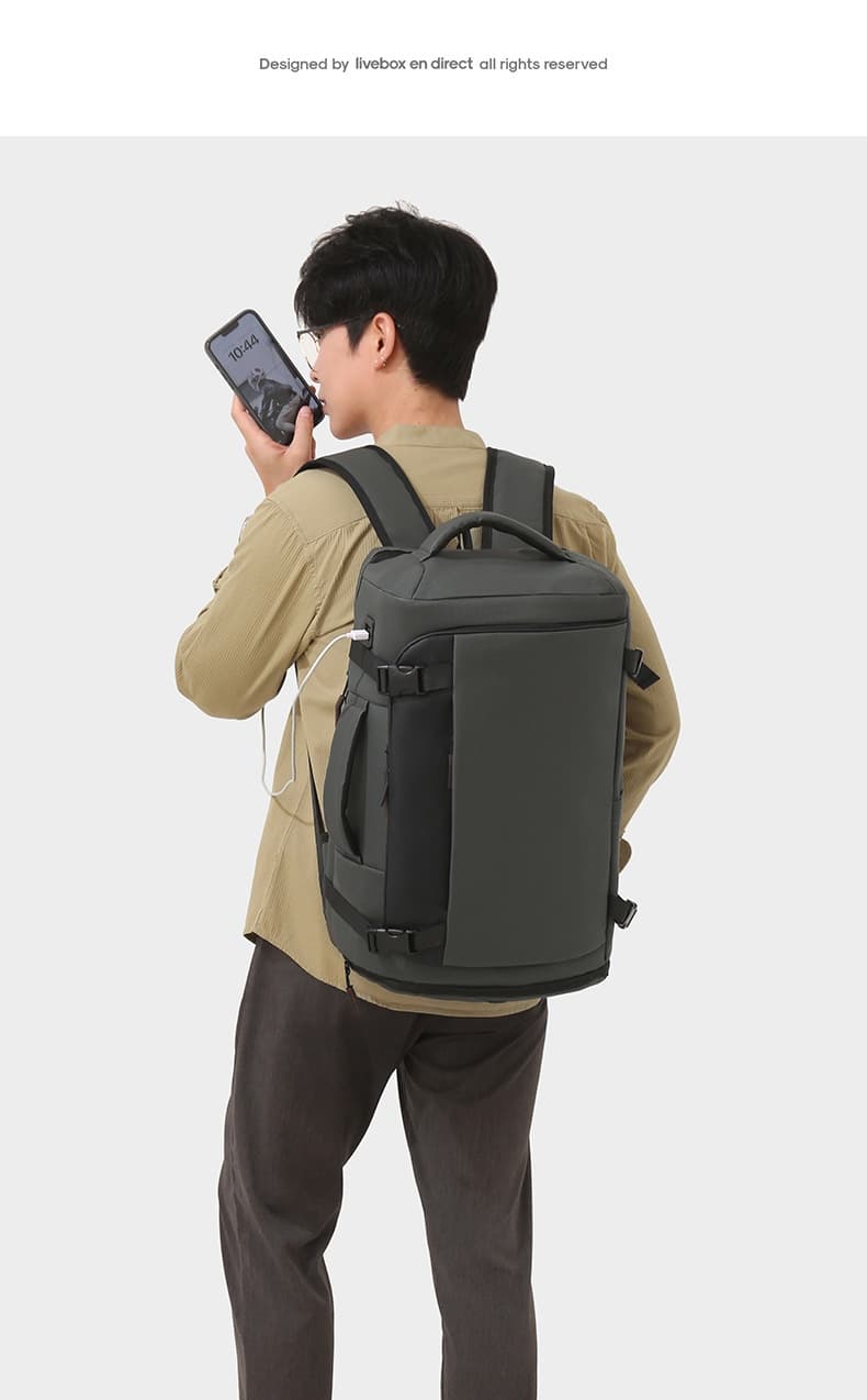 Large-Capacity USB Charging Multifunctional Backpack