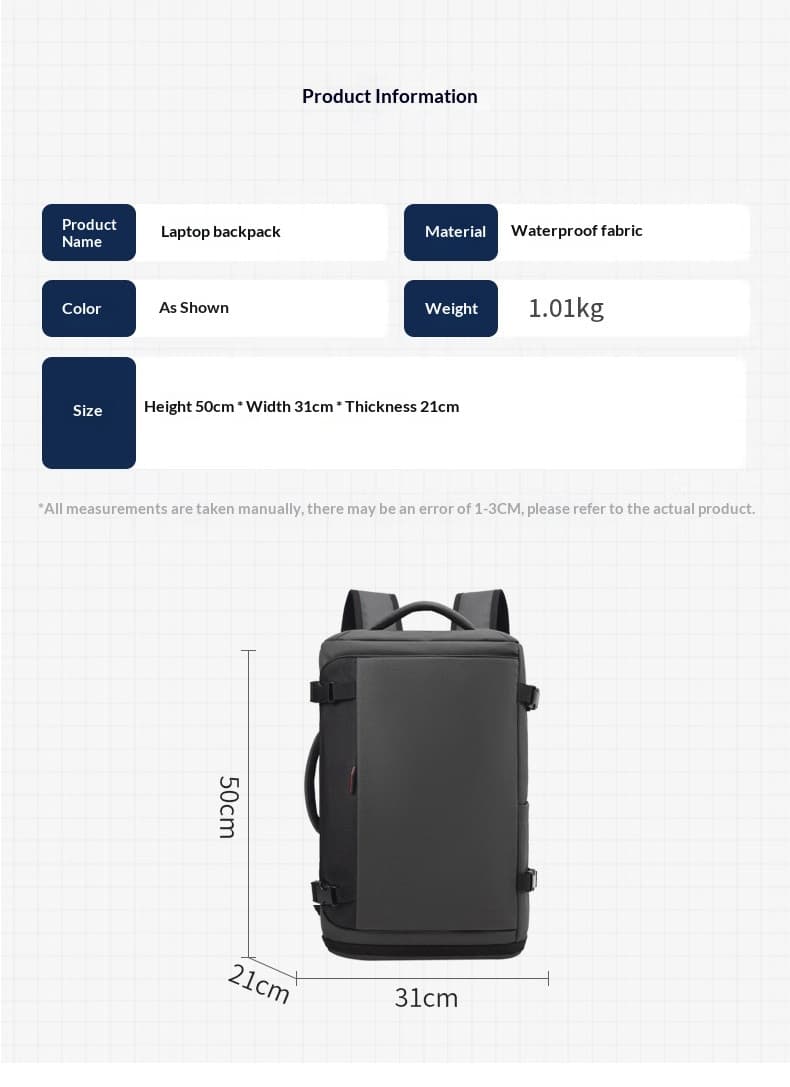 Large-Capacity USB Charging Multifunctional Backpack