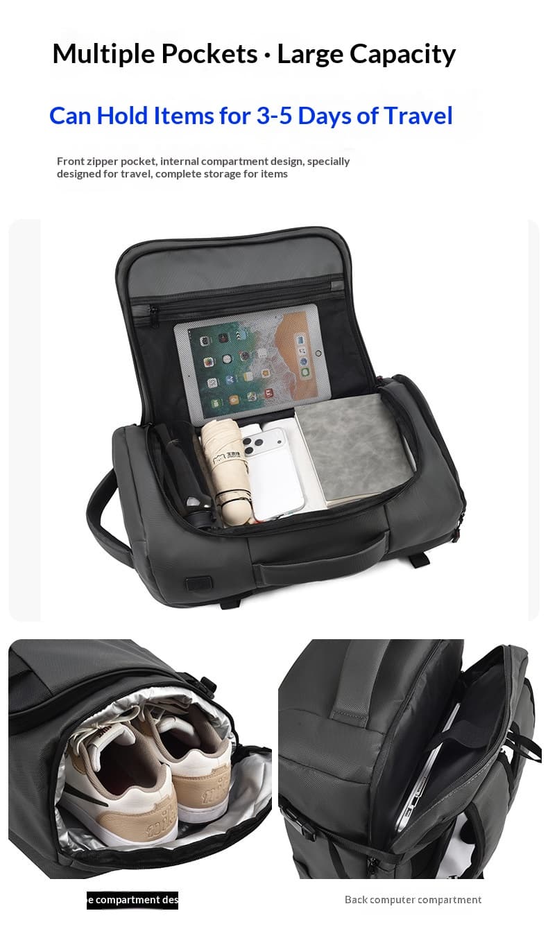 Large-Capacity USB Charging Multifunctional Backpack
