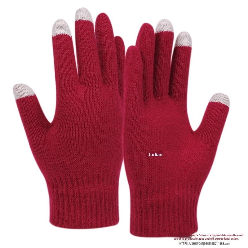 Three-Piece Set New FallWinter Womens Warm Knitted Hat
