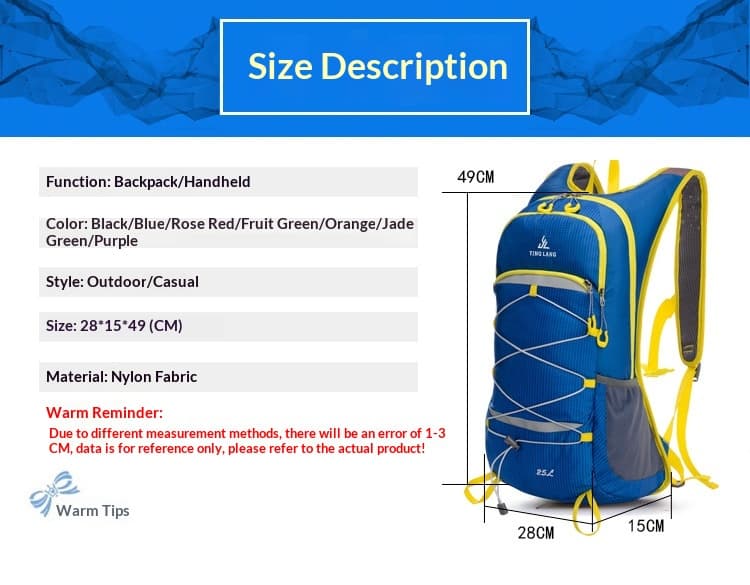 Lightweight Outdoor Trail Running And Cycling Backpack