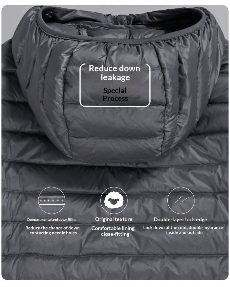 Trendy Hooded Padded White Duck Down Mens Coat