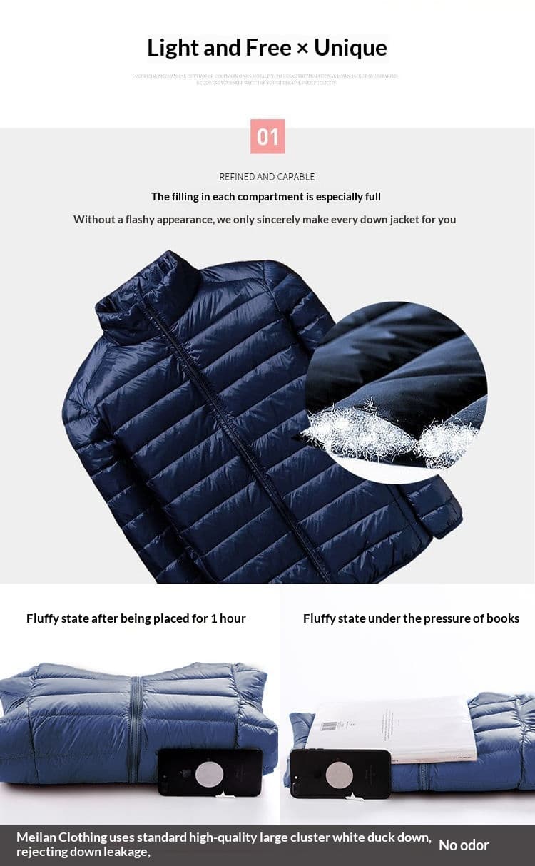 Trendy Hooded Padded White Duck Down Mens Coat