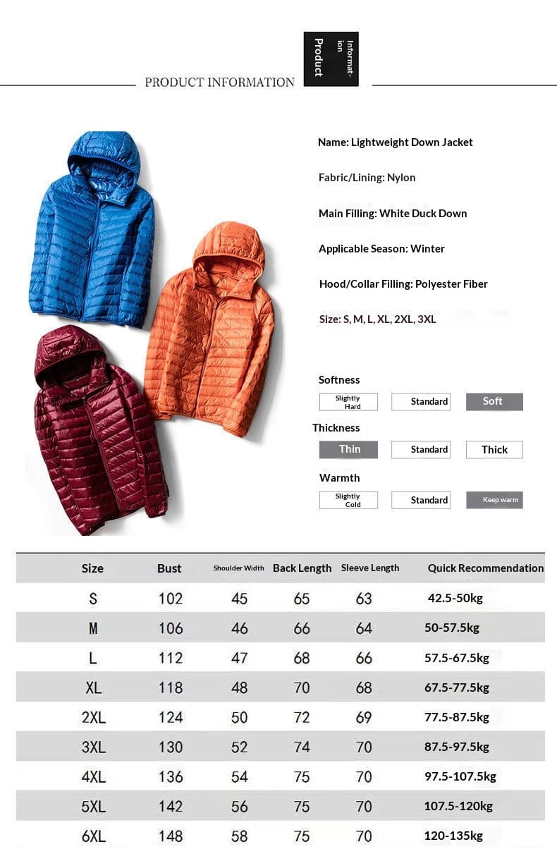 Trendy Hooded Padded White Duck Down Mens Coat