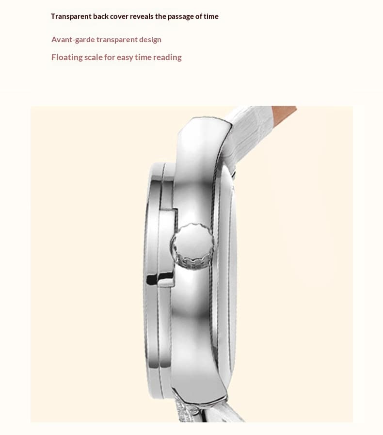 Large-dial Waterproof Hollowed-out Womens Watch With A Snowflake Motif That Rotates — Silver