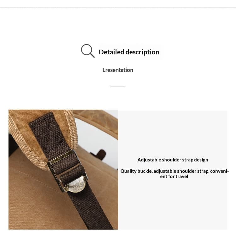 Leisure Travel Bag Water-resistant Canvas Bag With Top-layer Cowhide