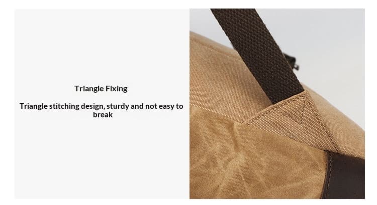 Leisure Travel Bag Water-resistant Canvas Bag With Top-layer Cowhide