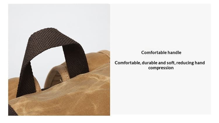 Leisure Travel Bag Water-resistant Canvas Bag With Top-layer Cowhide