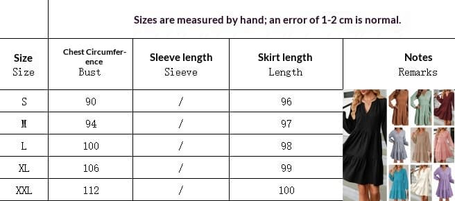 European And American-style Fashionable V-neck Solid-color Patchwork Long-sleeve Loose-fitting Dress